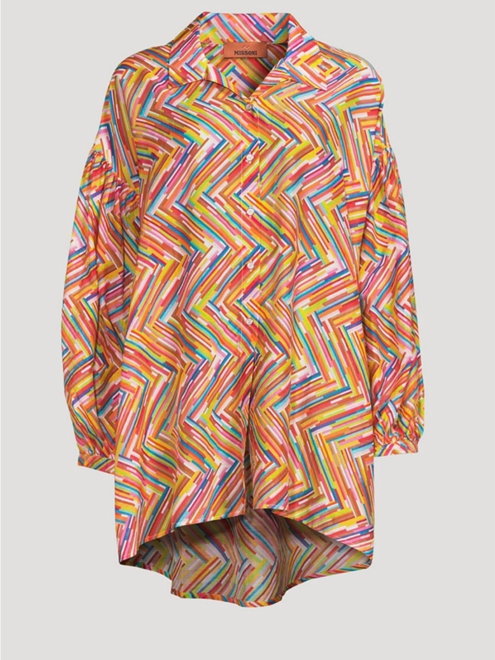 Missoni Multicolor Chevron-Stripe Button-Down Shirt